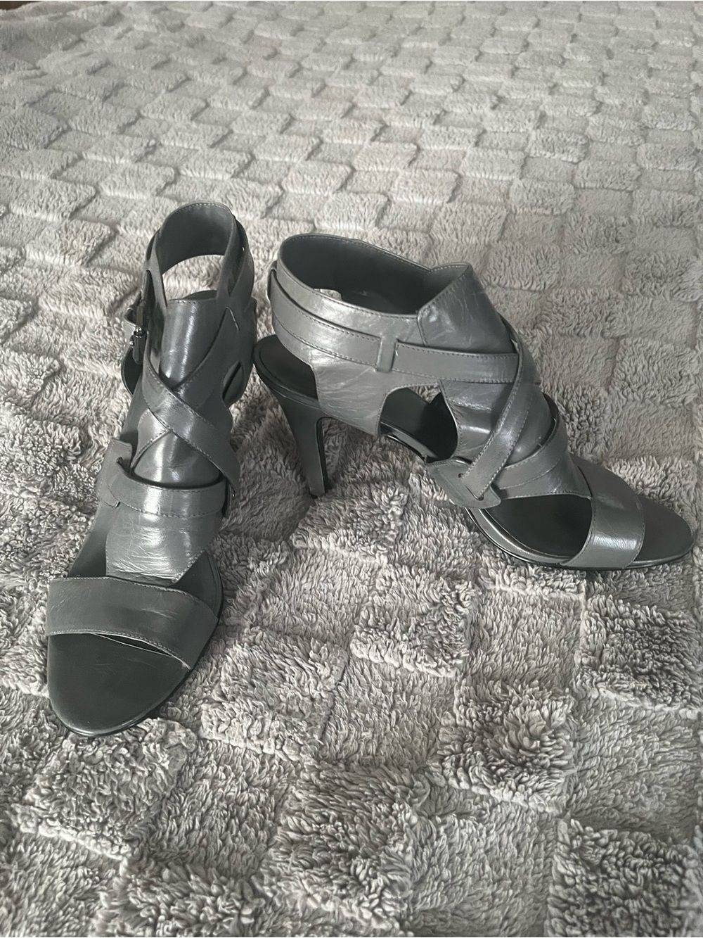 Women's Strappy High Heel Sandals - Gray